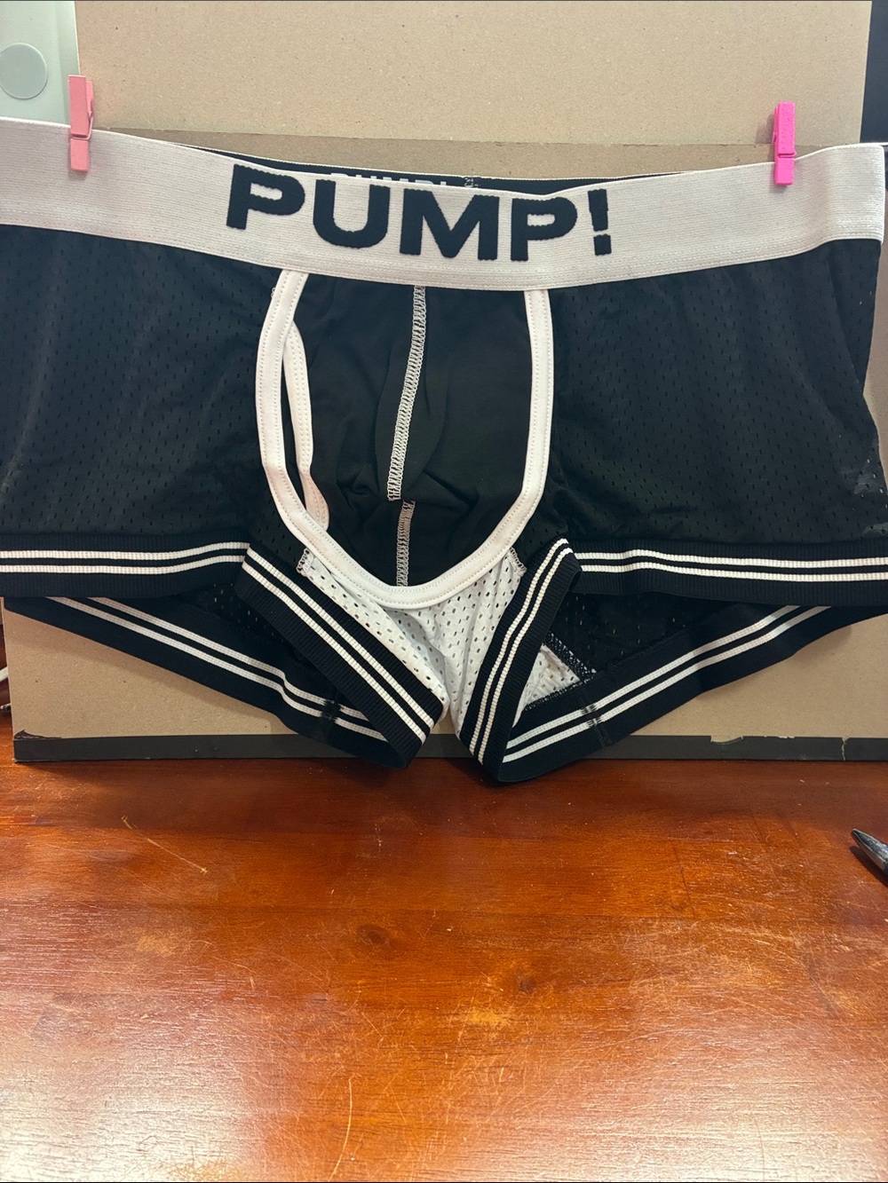 Black Boxer Briefs with White Trim